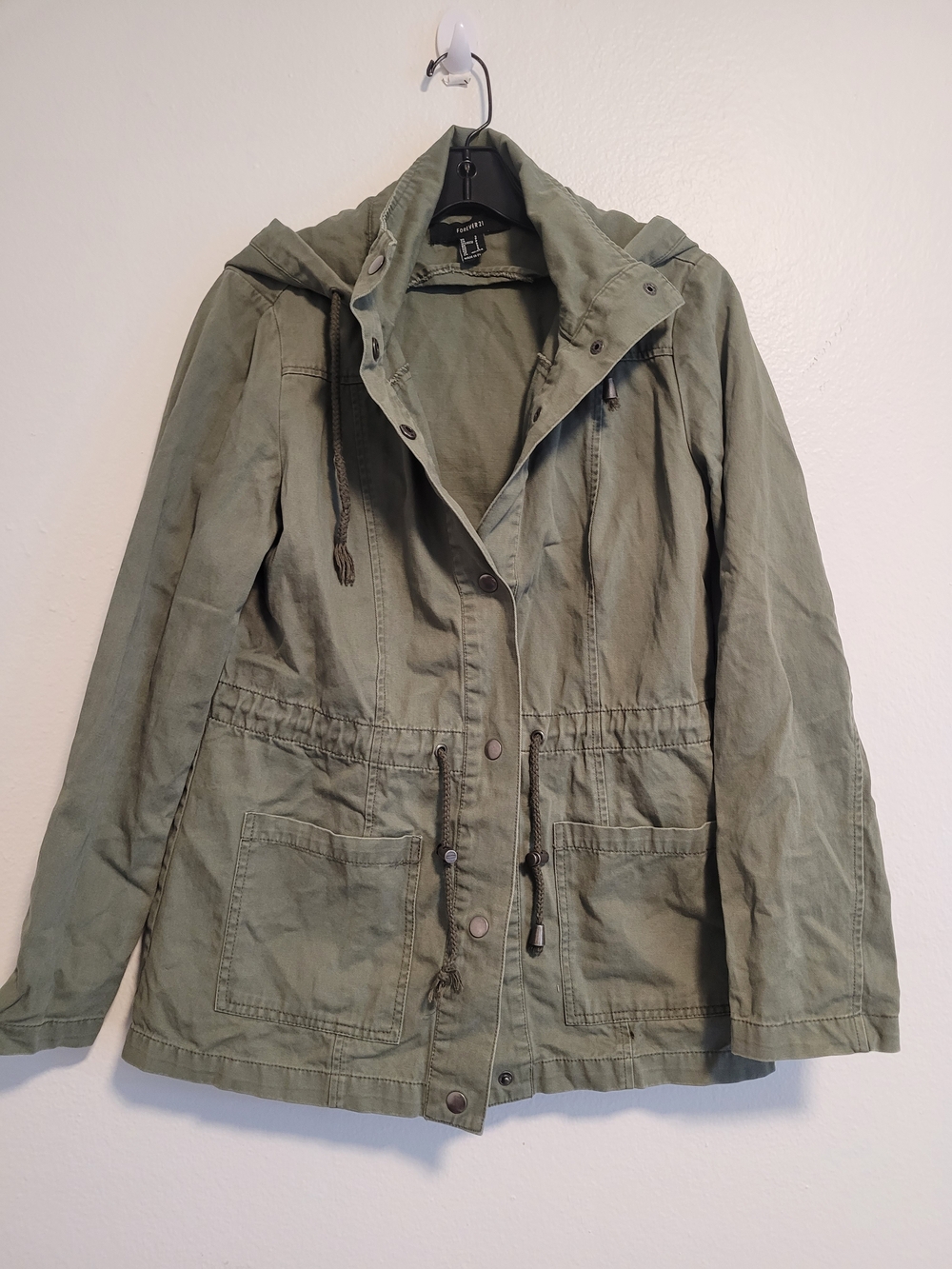 H&M Olive Green Utility Jacket with Hood